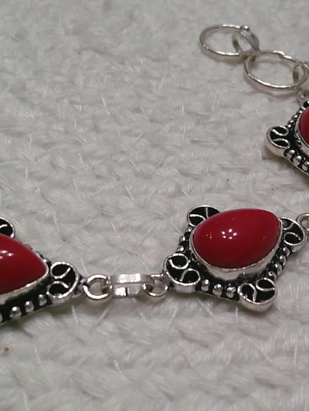 Gorgeous RED CORAL Handmade Sterling 925 Bracelet Size 8 1/4
